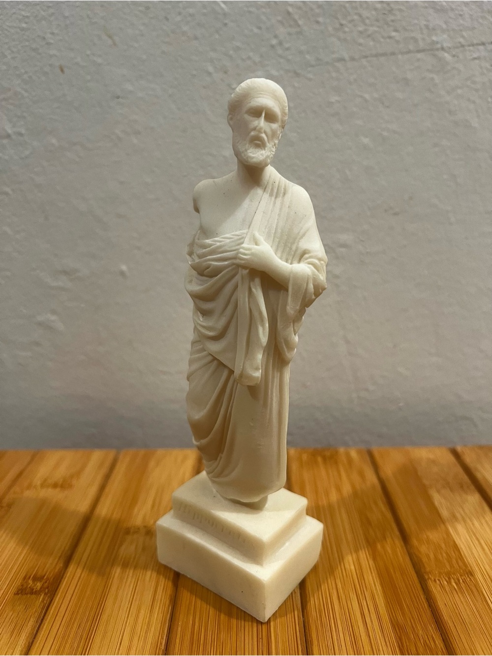 Vintage Hippocrates Statue 6" Alabaster Greek Sculpture Handmade Greece